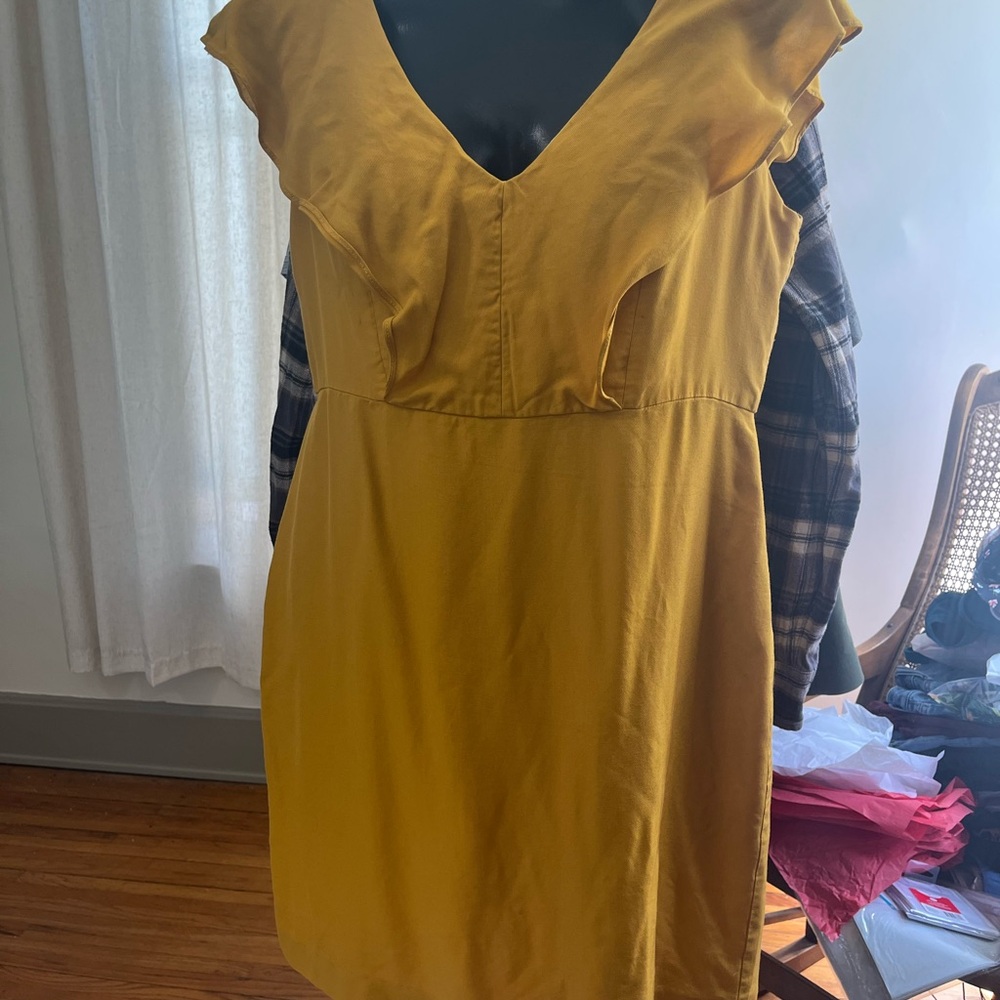 Jenny Yoo Gabby mini dress in yellow SZ 14